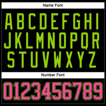 Load image into Gallery viewer, Custom Black Pink-Neon Green Hockey Lace Neck Jersey
