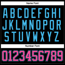 Load image into Gallery viewer, Custom Black Pink-Sky Blue Hockey Lace Neck Jersey