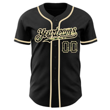 Load image into Gallery viewer, Custom Black Olive Camo USA Flag-City Cream Authentic Baseball Jersey
