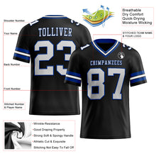 Load image into Gallery viewer, Custom Black White-Royal Authentic Football Jersey