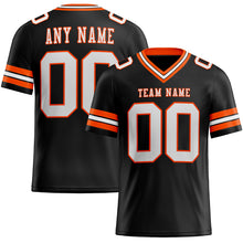 Load image into Gallery viewer, Custom Black White-Orange Authentic Football Jersey