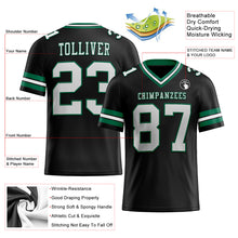 Load image into Gallery viewer, Custom Black White-Kelly Green Authentic Football Jersey