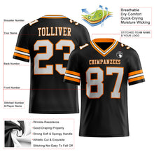 Load image into Gallery viewer, Custom Black White-Bay Orange Authentic Football Jersey