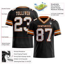 Load image into Gallery viewer, Custom Black White-Texas Orange Authentic Football Jersey