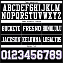 Load image into Gallery viewer, Custom Black White Purple-Gray Authentic Football Jersey