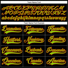 Load image into Gallery viewer, Custom Black Neon Green-Red Hockey Lace Neck Jersey