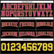 Load image into Gallery viewer, Custom Stitched Black Neon Yellow-Pink Football Pullover Sweatshirt Hoodie