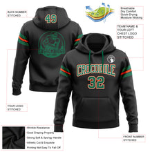 Load image into Gallery viewer, Custom Stitched Black Kelly Green-Orange Football Pullover Sweatshirt Hoodie
