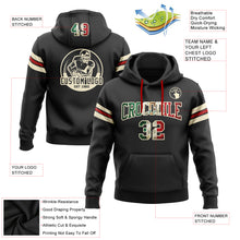 Load image into Gallery viewer, Custom Stitched Black Vintage Mexican Flag Cream-Red Football Pullover Sweatshirt Hoodie