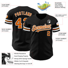 Load image into Gallery viewer, Custom Black Texas Orange-White Authentic Baseball Jersey