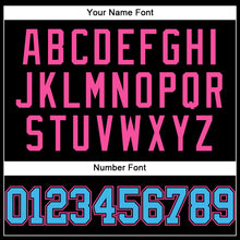 Load image into Gallery viewer, Custom Black Sky Blue-Pink Authentic Baseball Jersey