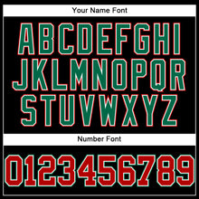 Load image into Gallery viewer, Custom Black Red-Kelly Green Authentic Baseball Jersey