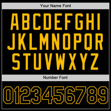 Load image into Gallery viewer, Custom Black Gold Authentic Throwback Baseball Jersey