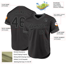 Load image into Gallery viewer, Custom Black Steel Gray Authentic Throwback Baseball Jersey