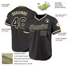 Load image into Gallery viewer, Custom Black Cream Authentic Throwback Baseball Jersey