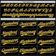 Load image into Gallery viewer, Custom Black Royal-Gold Authentic Throwback Baseball Jersey