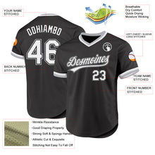 Load image into Gallery viewer, Custom Black White-Gray Authentic Throwback Baseball Jersey