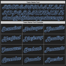 Load image into Gallery viewer, Custom Black Light Blue Authentic Throwback Basketball Jersey