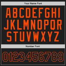 Load image into Gallery viewer, Custom Black Orange Authentic Throwback Basketball Jersey
