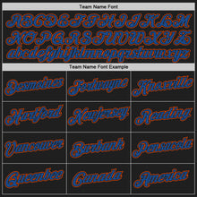 Load image into Gallery viewer, Custom Black Blue-Orange Authentic Throwback Basketball Jersey