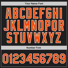 Load image into Gallery viewer, Custom Black Orange-White Authentic Throwback Basketball Jersey