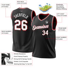 Load image into Gallery viewer, Custom Black Gray-Red Authentic Throwback Basketball Jersey