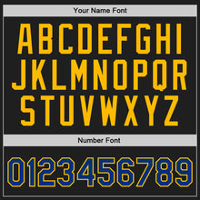 Load image into Gallery viewer, Custom Black Royal-Gold Authentic Throwback Basketball Jersey