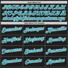 Load image into Gallery viewer, Custom Black Teal-White Authentic Throwback Basketball Jersey