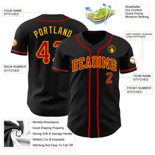 Load image into Gallery viewer, Custom Black Red-Gold Authentic Baseball Jersey