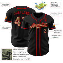 Load image into Gallery viewer, Custom Black Camo-Red Authentic Baseball Jersey