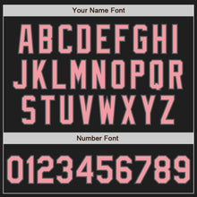 Load image into Gallery viewer, Custom Black Medium Pink-Steel Gray Authentic Baseball Jersey