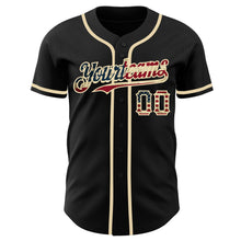 Load image into Gallery viewer, Custom Black Vintage USA Flag-Cream Authentic Baseball Jersey