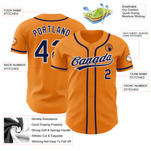 Load image into Gallery viewer, Custom Bay Orange Navy-White Authentic Baseball Jersey