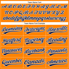 Load image into Gallery viewer, Custom Bay Orange Navy-White Authentic Baseball Jersey