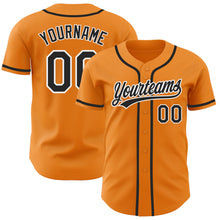 Load image into Gallery viewer, Custom Bay Orange Black-White Authentic Baseball Jersey