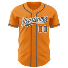 Load image into Gallery viewer, Custom Bay Orange Steel Gray-White Authentic Baseball Jersey