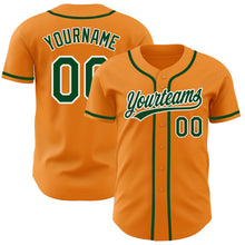 Load image into Gallery viewer, Custom Bay Orange Green-White Authentic Baseball Jersey