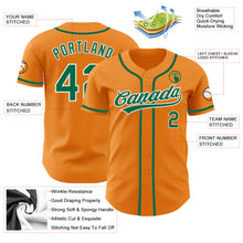 Load image into Gallery viewer, Custom Bay Orange Kelly Green-White Authentic Baseball Jersey
