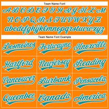 Load image into Gallery viewer, Custom Bay Orange Teal-White Authentic Baseball Jersey