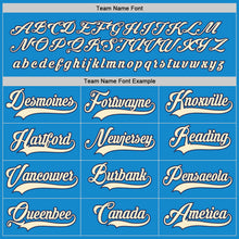 Load image into Gallery viewer, Custom Blue Cream-Navy Hockey Jersey