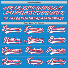 Load image into Gallery viewer, Custom Blue White-Red Hockey Jersey