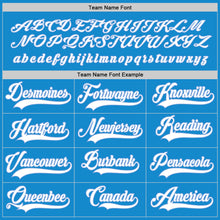 Load image into Gallery viewer, Custom Blue White-Light Blue Hockey Jersey