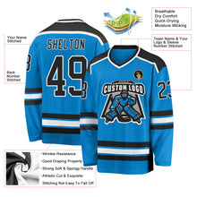 Load image into Gallery viewer, Custom Blue Black-White Hockey Jersey