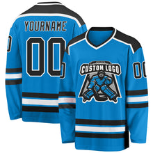 Load image into Gallery viewer, Custom Blue Black-White Hockey Jersey