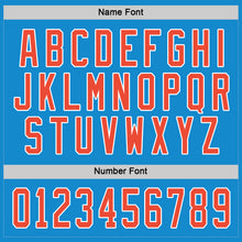 Load image into Gallery viewer, Custom Blue Orange-White Hockey Jersey