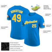 Load image into Gallery viewer, Custom Blue Gold-White Performance T-Shirt