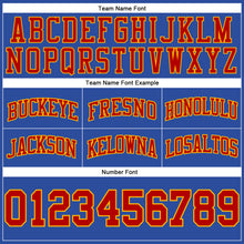 Load image into Gallery viewer, Custom Blue Red-Gold Authentic Throwback Basketball Shorts