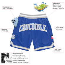Load image into Gallery viewer, Custom Blue Gray-White Authentic Throwback Basketball Shorts