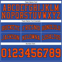 Load image into Gallery viewer, Custom Blue Orange-Black Authentic Throwback Basketball Shorts