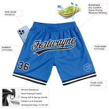 Load image into Gallery viewer, Custom Blue Black-White Authentic Throwback Basketball Shorts
